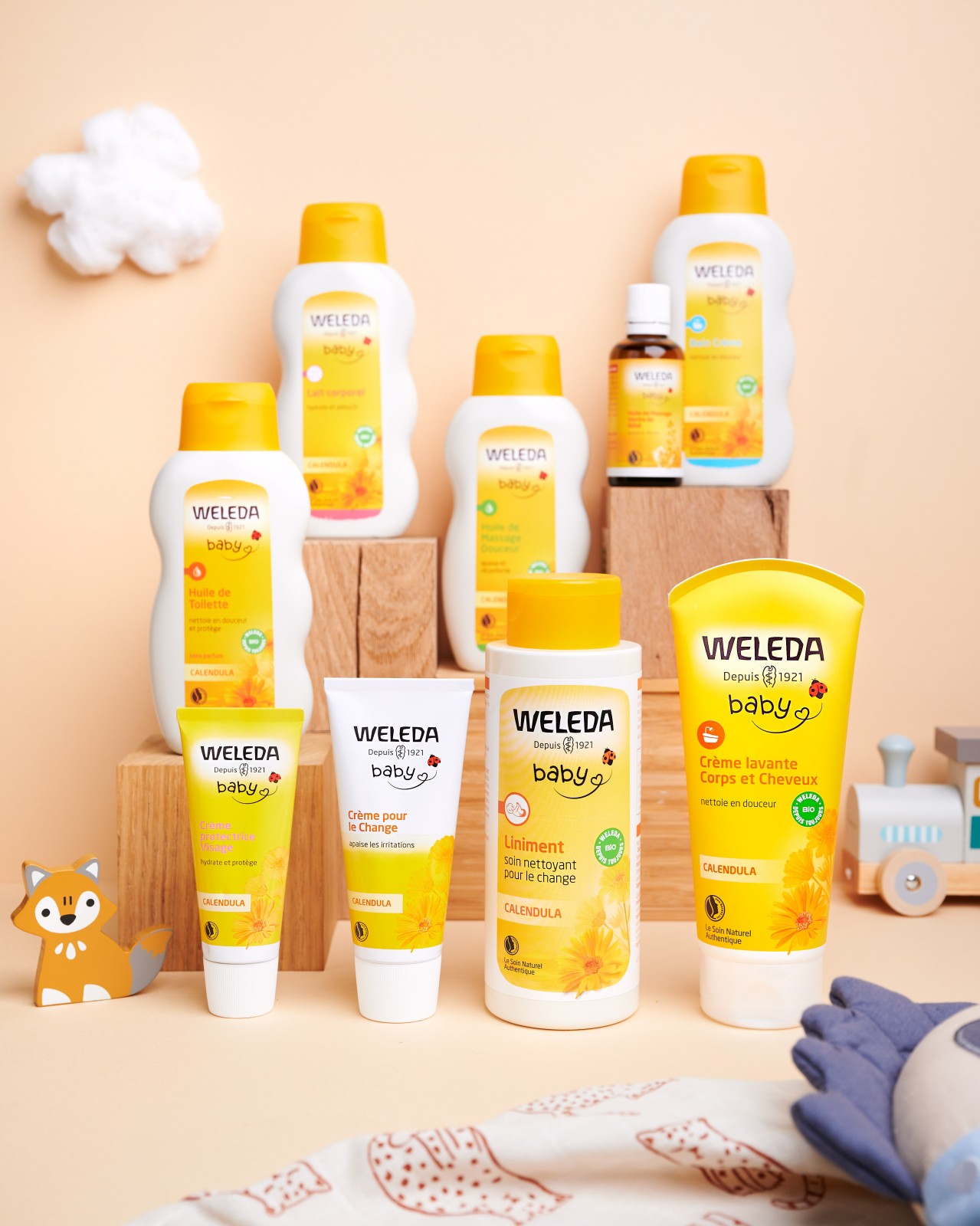 Crème lavante Calendula corps et cheveux Weleda bébé - soin lavant bébé