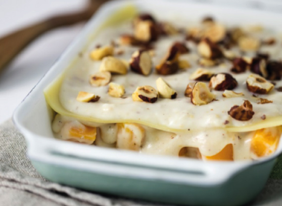 Lasagnes à la courge butternut et noisettes